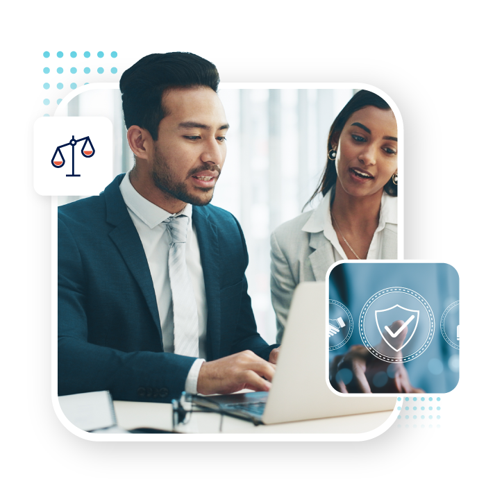 Corporate legal team collaborating using Mitratech’s claims management software.